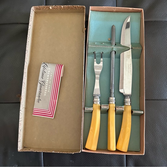 ‘50s ‘60s ‘70 Washington Forge Stainless Steel 3 Carving Knife Set in Orig Box - Picture 6 of 10